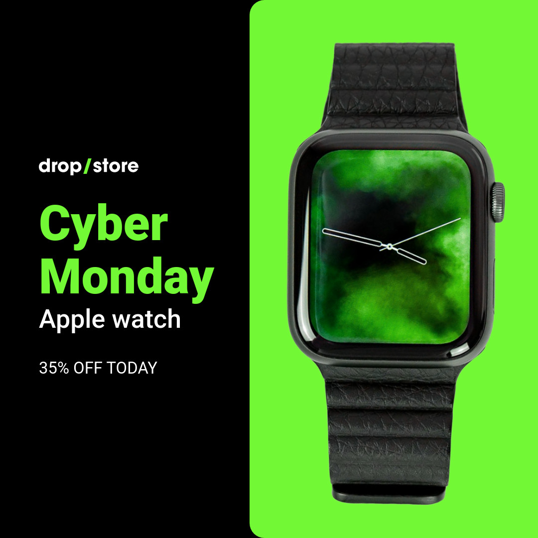 Cyber Monday Green Apple Watch Animated-1080x1080px-InstagramPost