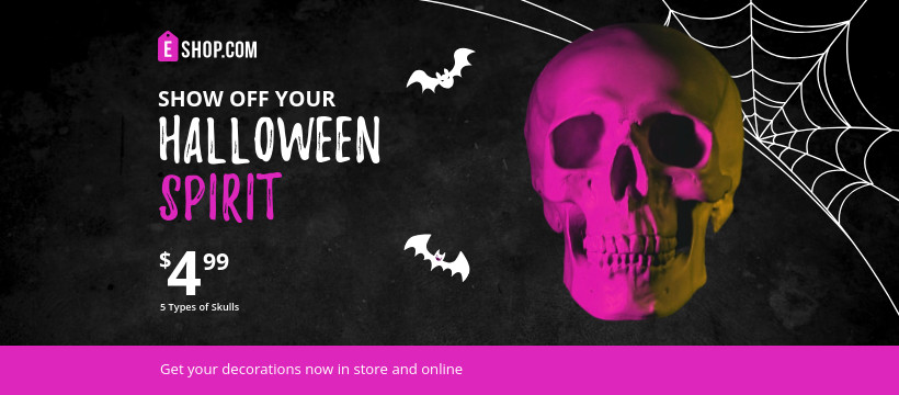 Shop for Halloween Skull Decoration Animated-820x360px-FacebookCover