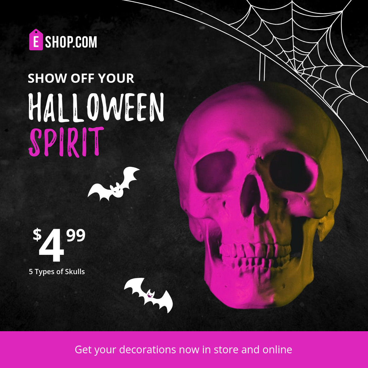 Shop for Halloween Skull Decoration Animated-1200x1200px-FacebookSquarePost