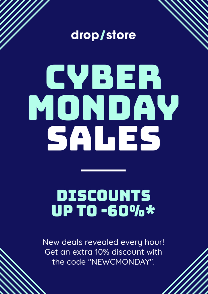 Blue Lines Cyber Monday Sales Poster Poster