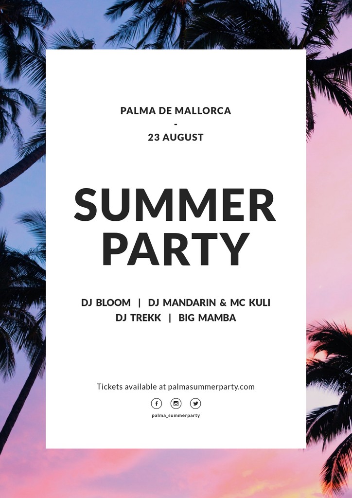 Palma de Mallorca Party Poster Poster