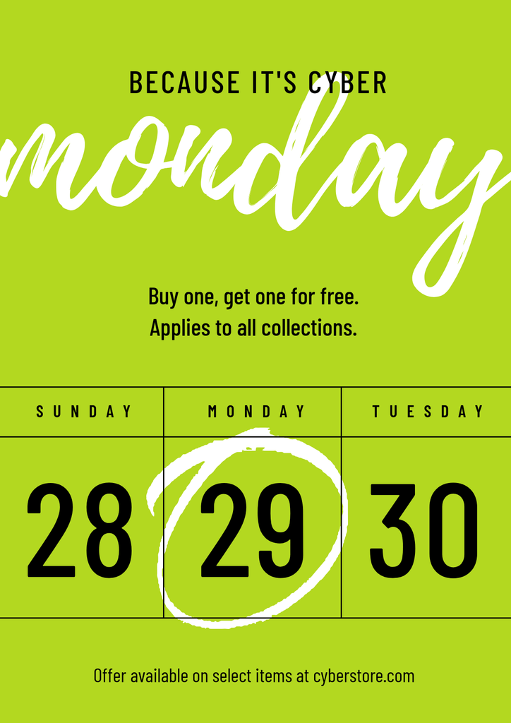 Because Lime Cyber Monday Poster Poster