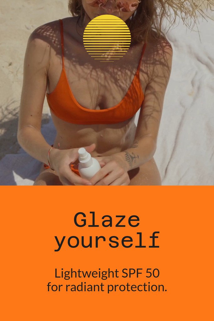 Glaze Beauty Products for Sun Protection Video Pinterest Pin Tall
