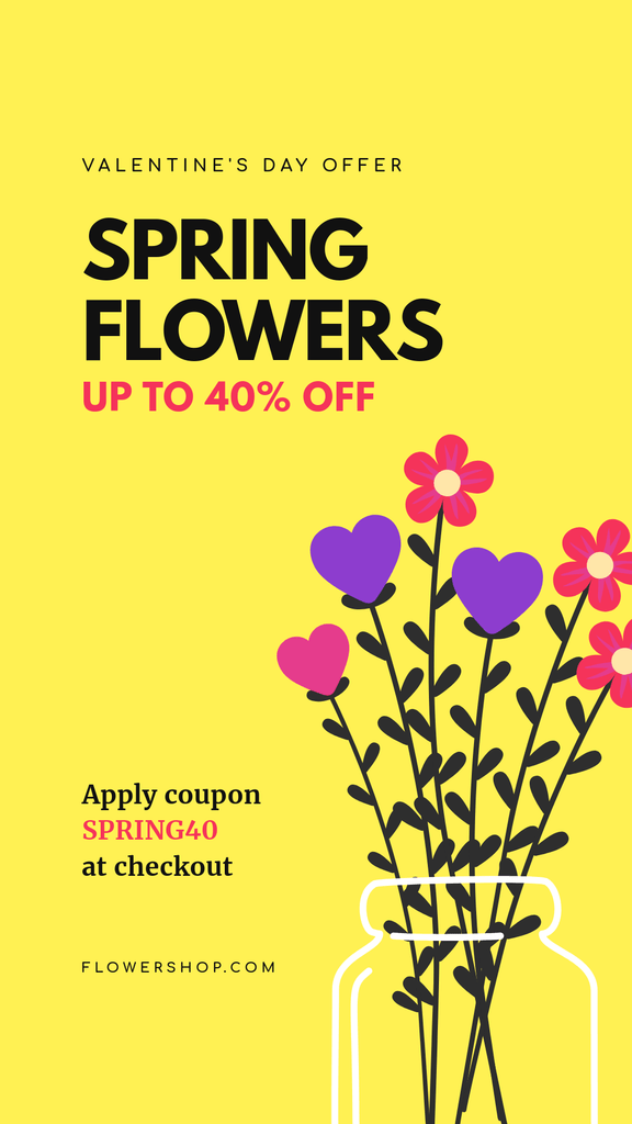 Valentine's Day Spring Flowers Illustration