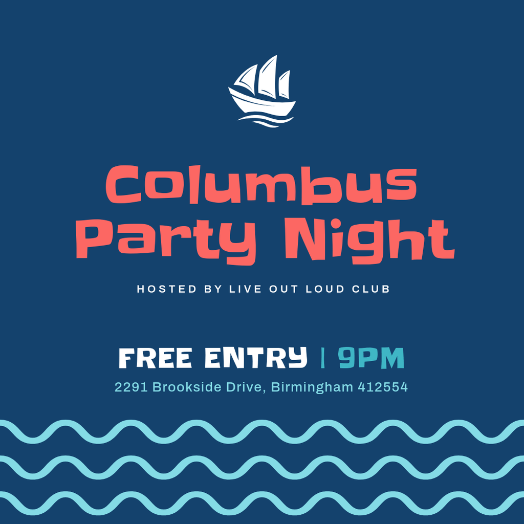 Columbus Day Party Night Waves