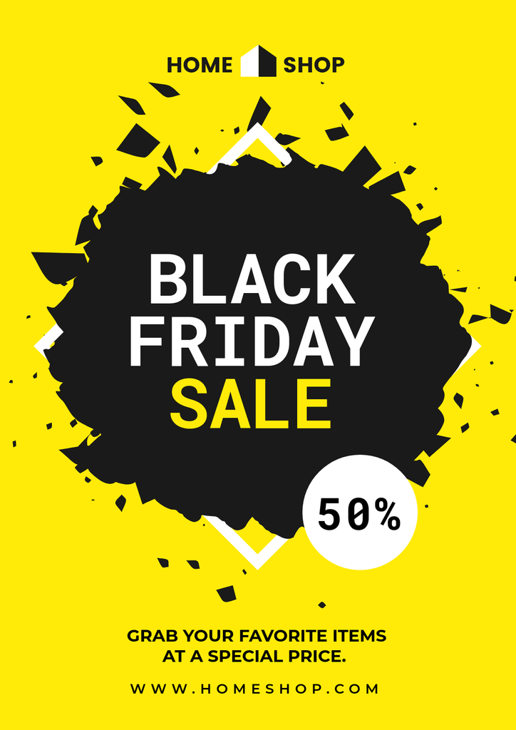 Yellow Shop Black Friday Sale Poster Poster