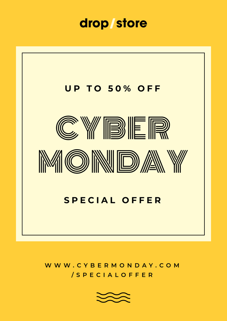 Yellow Retro Cyber Monday Poster