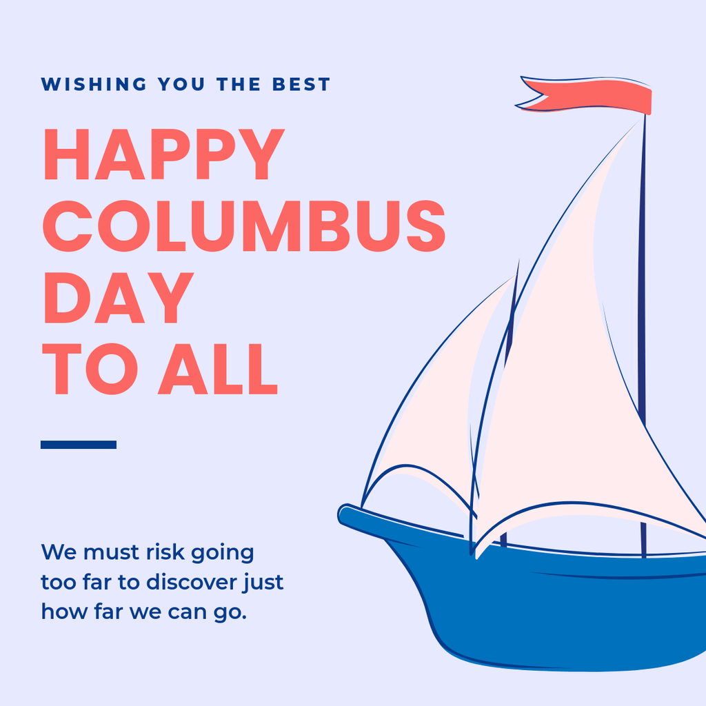 Happy Columbus Day Cute Boat
