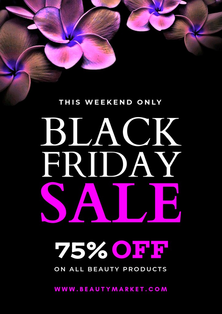 Flowers Beauty Market Black Friday Sale Poster Poster