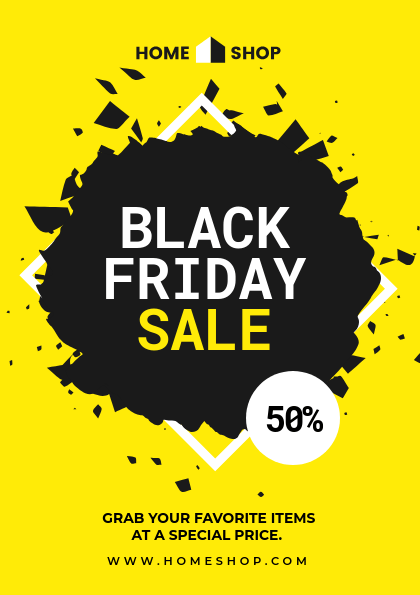Yellow Shop Black Friday Sale Flyer Flyer