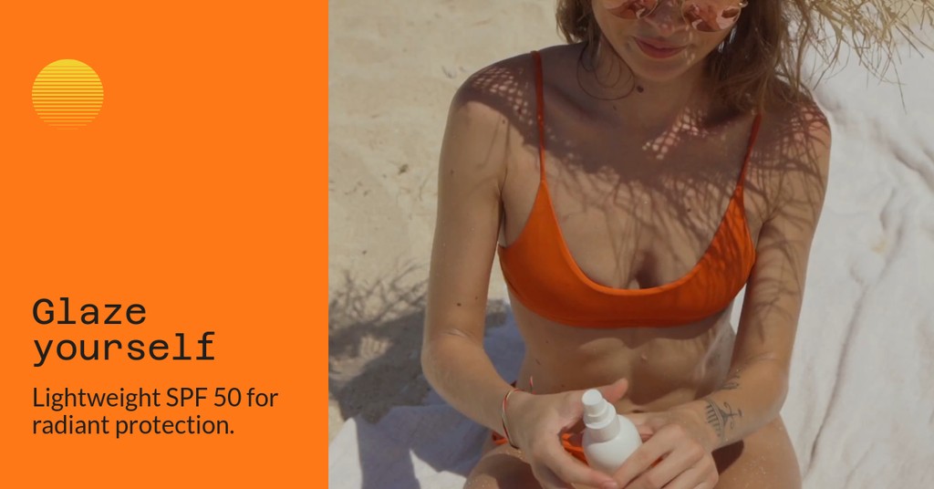 Glaze Beauty Products for Sun Protection Video Facebook Sponsored Message