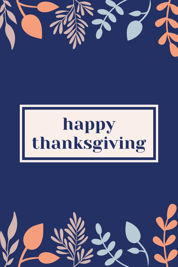 Blue Autumn Leaves Thanksgiving