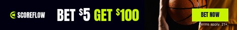Bet Five Get Hundred Basketball Scoreflow Betting Animated Main Banner