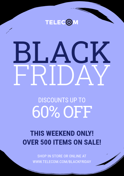 Black Friday Purple Rounded Brush Flyer 