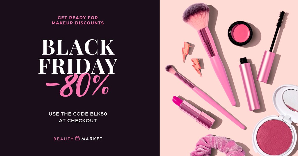 Black Friday Pink Makeup Discounts Facebook Sponsored Message