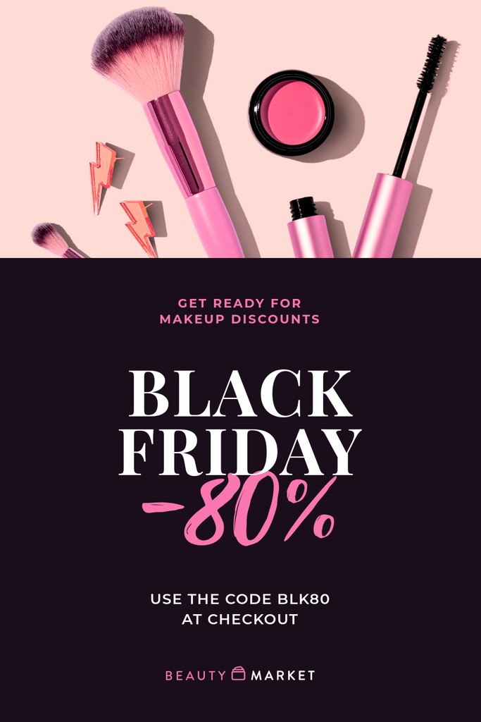 Black Friday Pink Makeup Discounts Pinterest Pin Tall