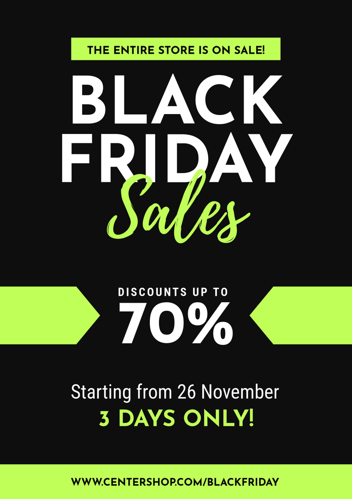Black Friday Entire Store Sales 3 Days Only Poster Poster
